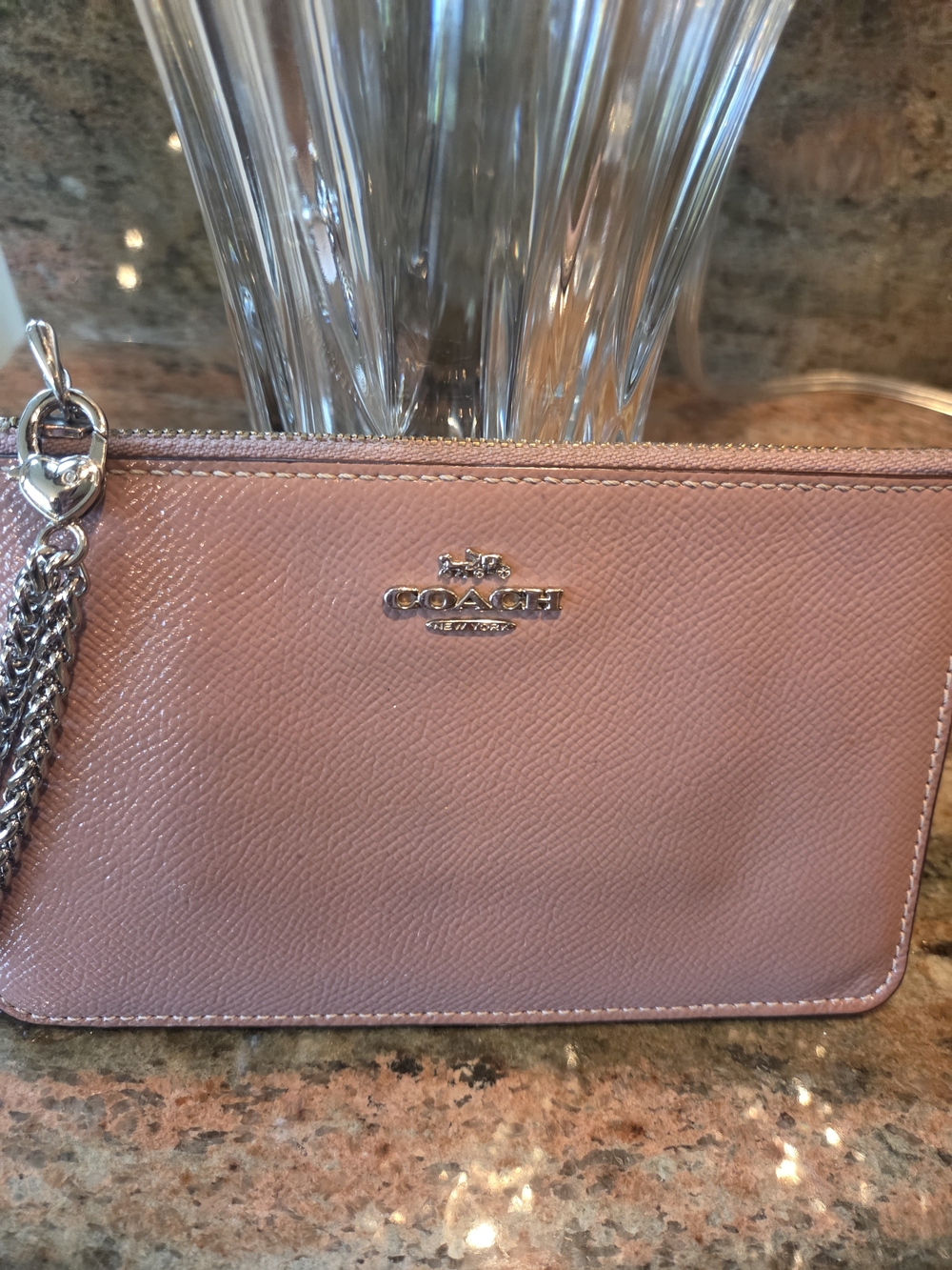 Coach Pink-Beige Chain Wristlet